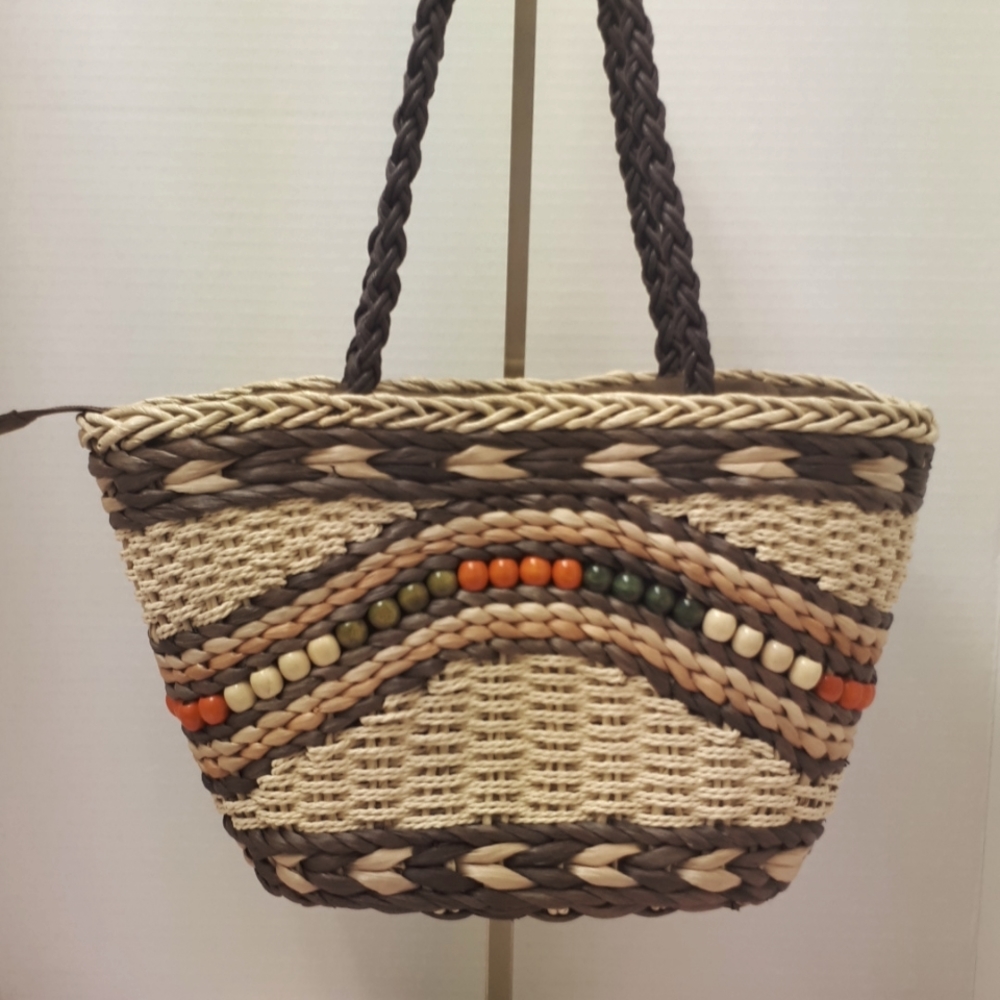 Woven Basket Tote Bag